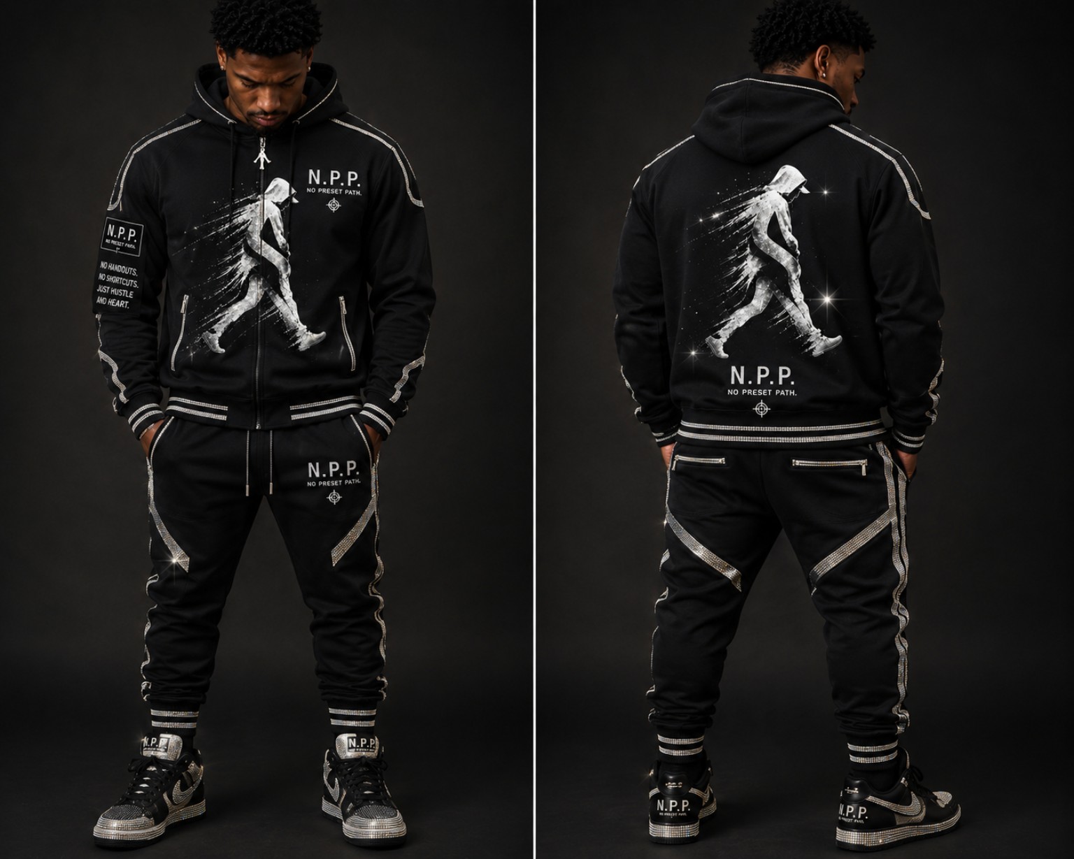 Hooded Diamond Jogger Suit