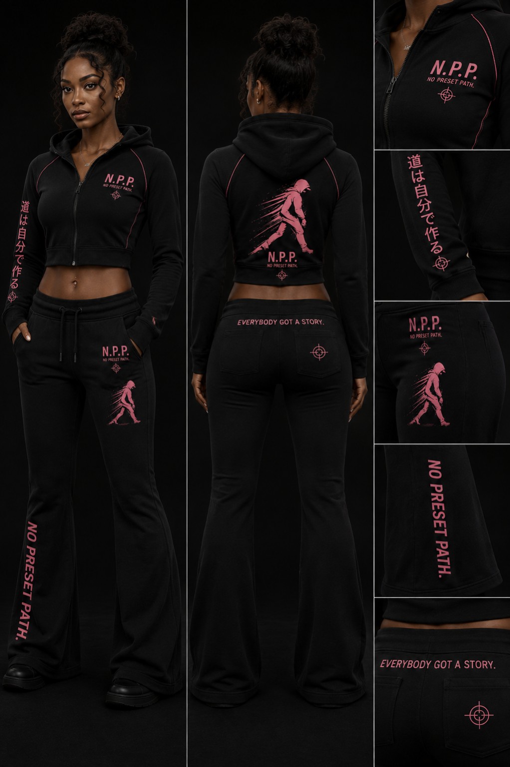 N.P.P. Crop Hoodie + Flare Set